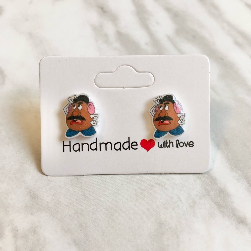 🎉 New Handmade Toy Story Mr Potato Head Stud Earrings